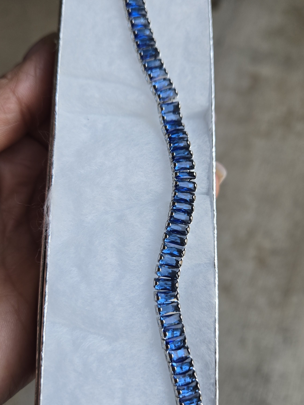 Blue Baguette Tennis Bracelet - Women Jewelry